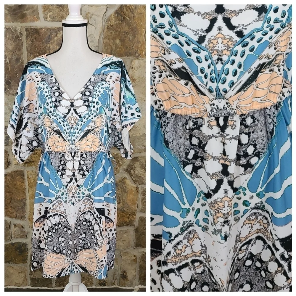 Hale Bob M MEDIUM Moth Butterfly Print Dress - Picture 2 of 11